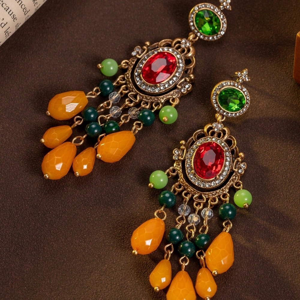 Bohemian Pearl Tassel Dangle Earrings